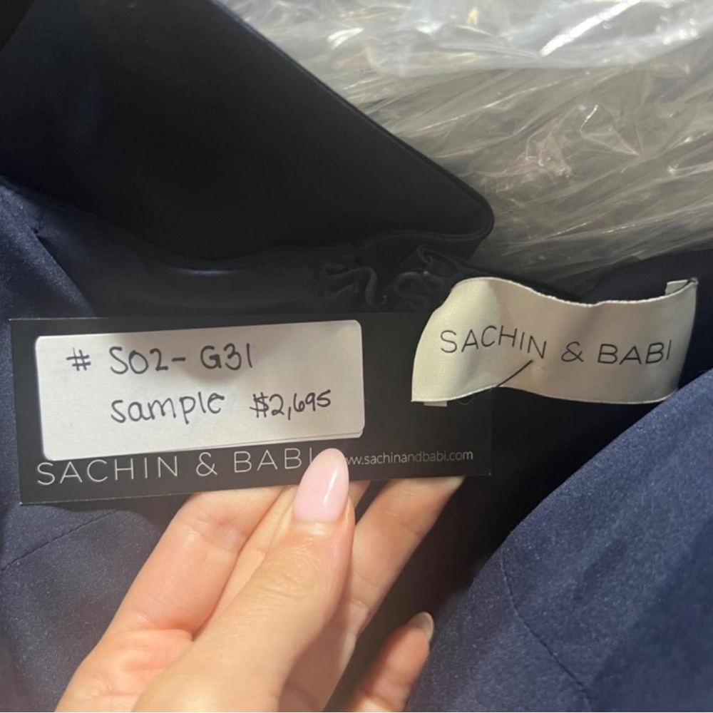 Sachin + Babi Strapless Navy Gown - Picture 3 of 3